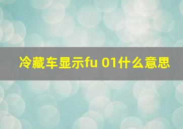 冷藏车显示fu 01什么意思